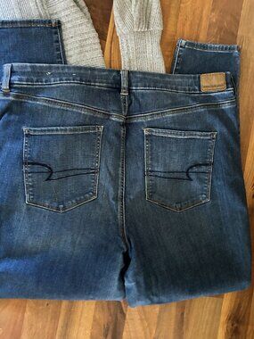 AEO size   20 denim jeans womens pants  twenty blue stretch high rise jegging